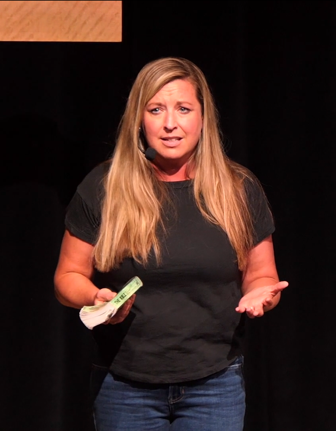 Mariah McCleary speaking on stage